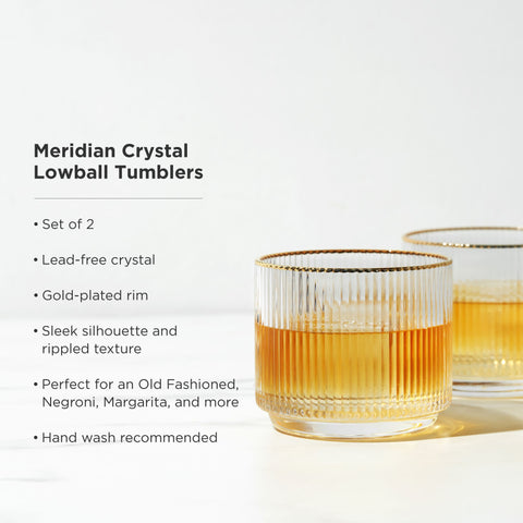 Meridian Crystal Lowball Tumblers Set of 2