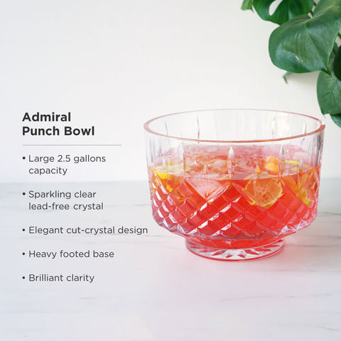 Admiral Crystal Punch Bowl and Tumbler Set