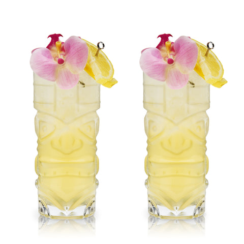 Pacific Crystal Tiki Glasses Set of 2