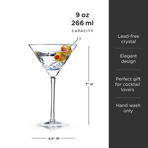 Admiral Crystal Martini Glasses