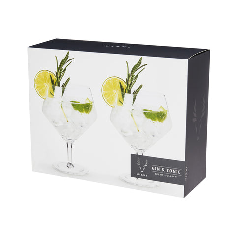 Raye Angled Crystal Gin & Tonic Glasses Set of 2