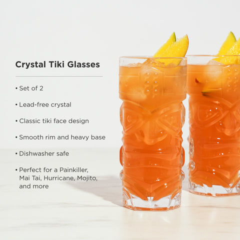 Pacific Crystal Tiki Glasses Set of 2