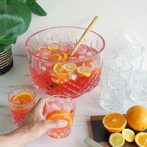 Admiral Crystal Punch Bowl and Tumbler Set