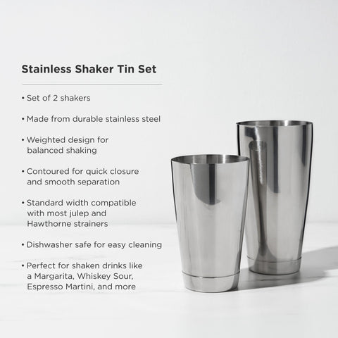 Stainless Steel Boston Shaker Tin Set